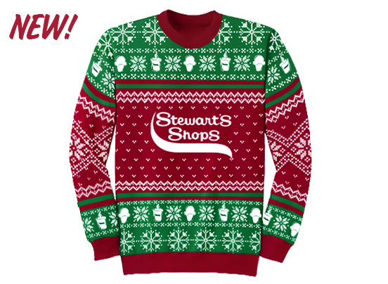 Stewart's Shops ugly Christmas sweater sweatshirt. The best for an ugly sweater party. 